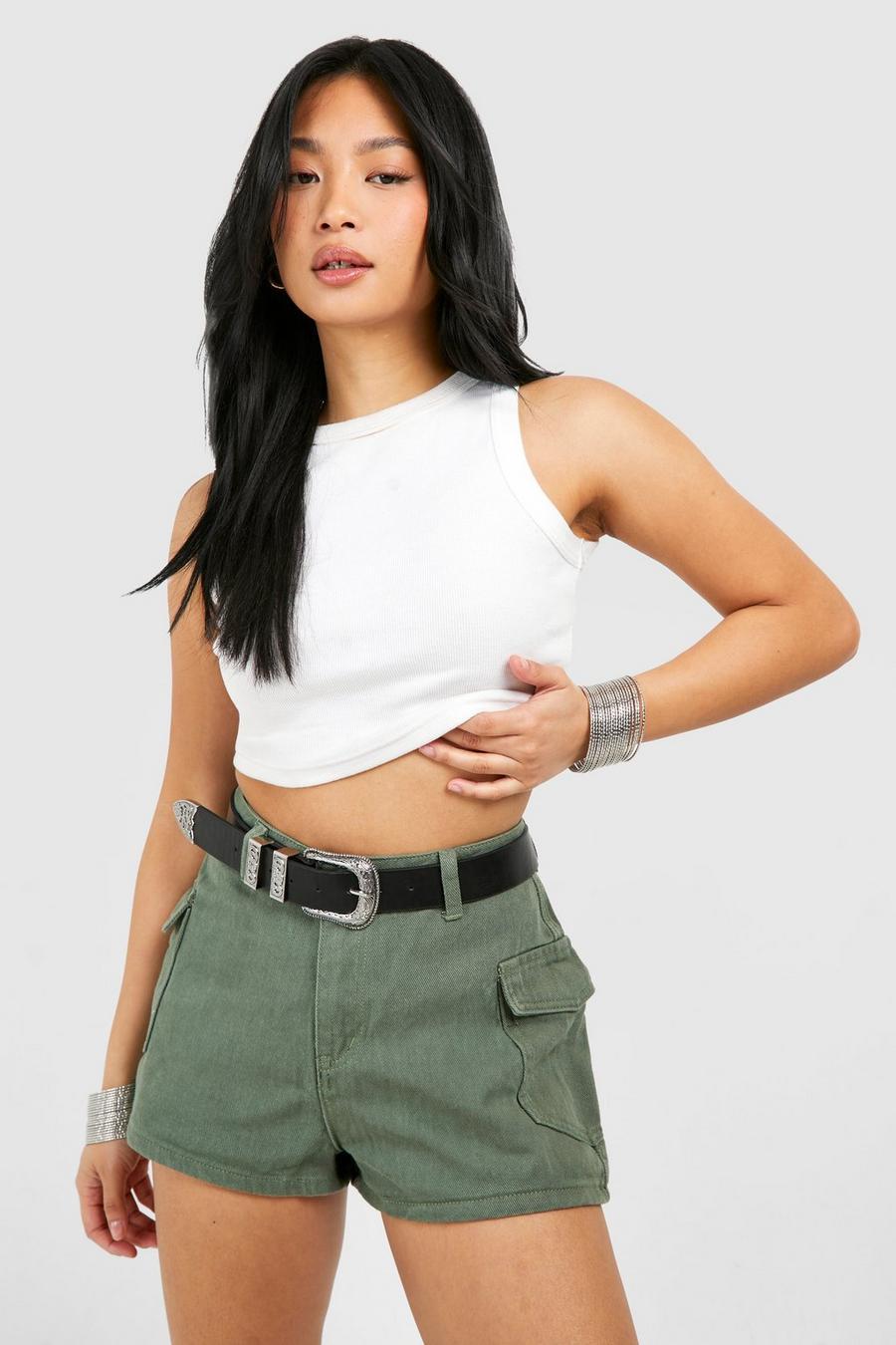 ZIELONE SPODENKI JEANS