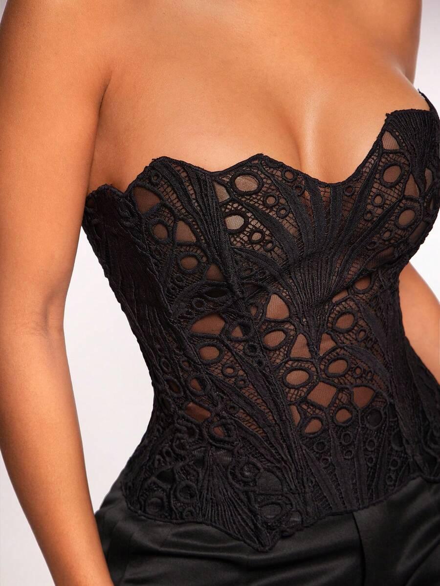 CZARNY GORSET WIĄZANIE