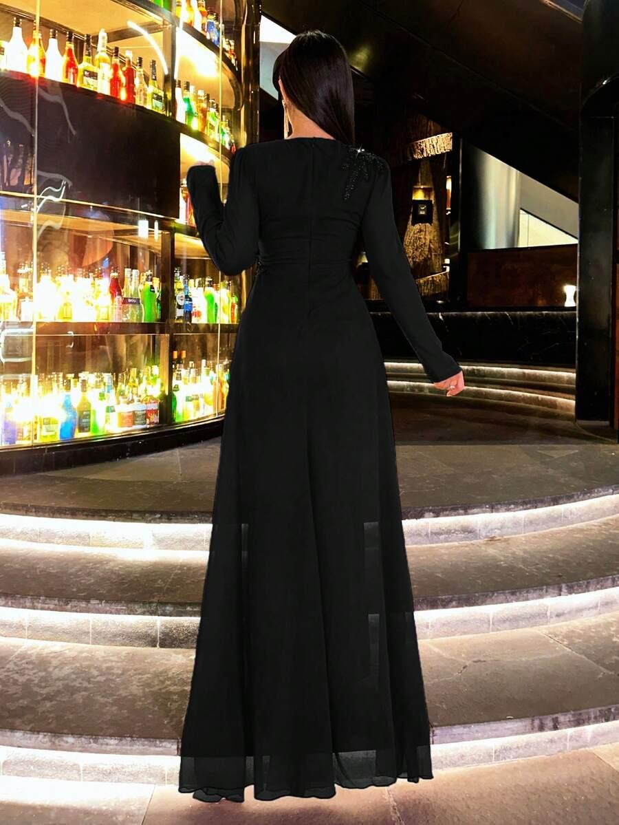 czarna maxi sukienka