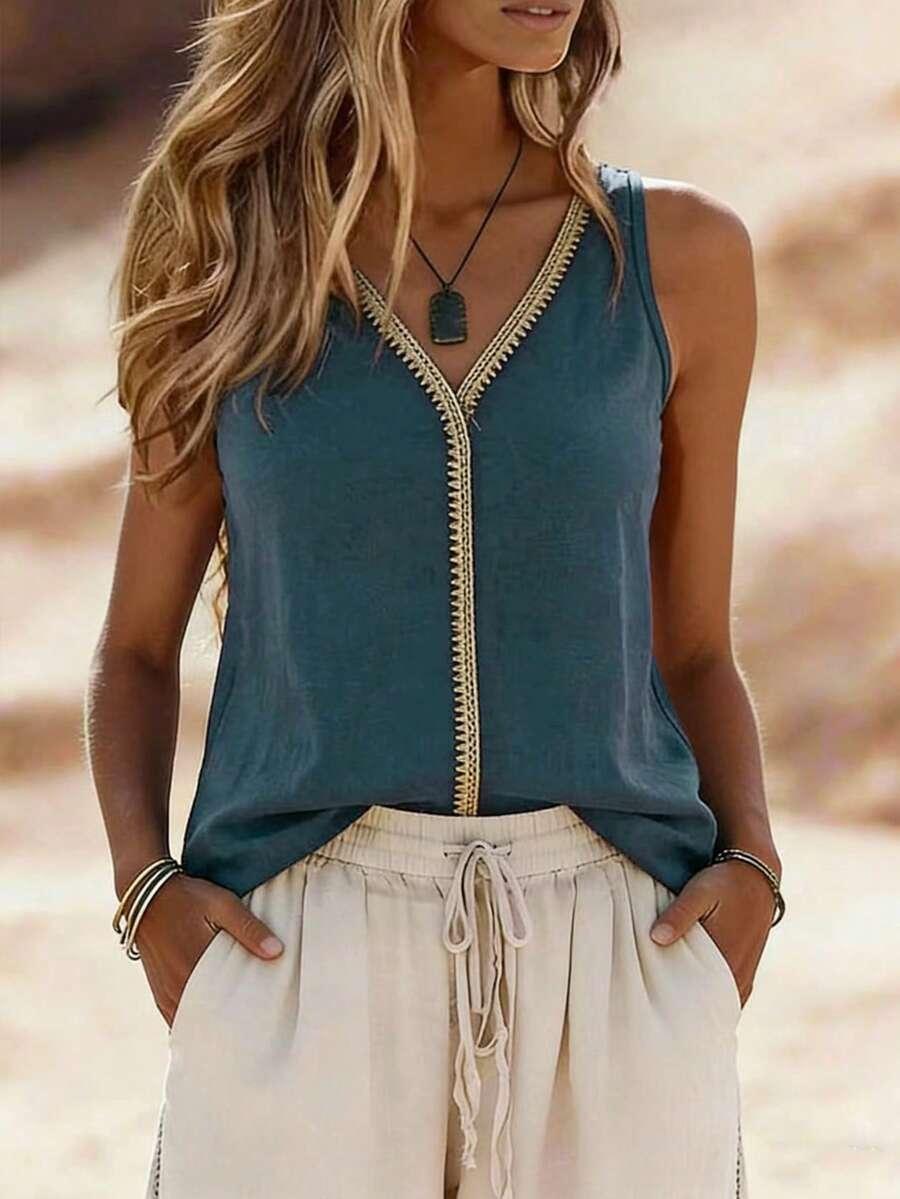 ZIELONA BLUZKA V-NECK