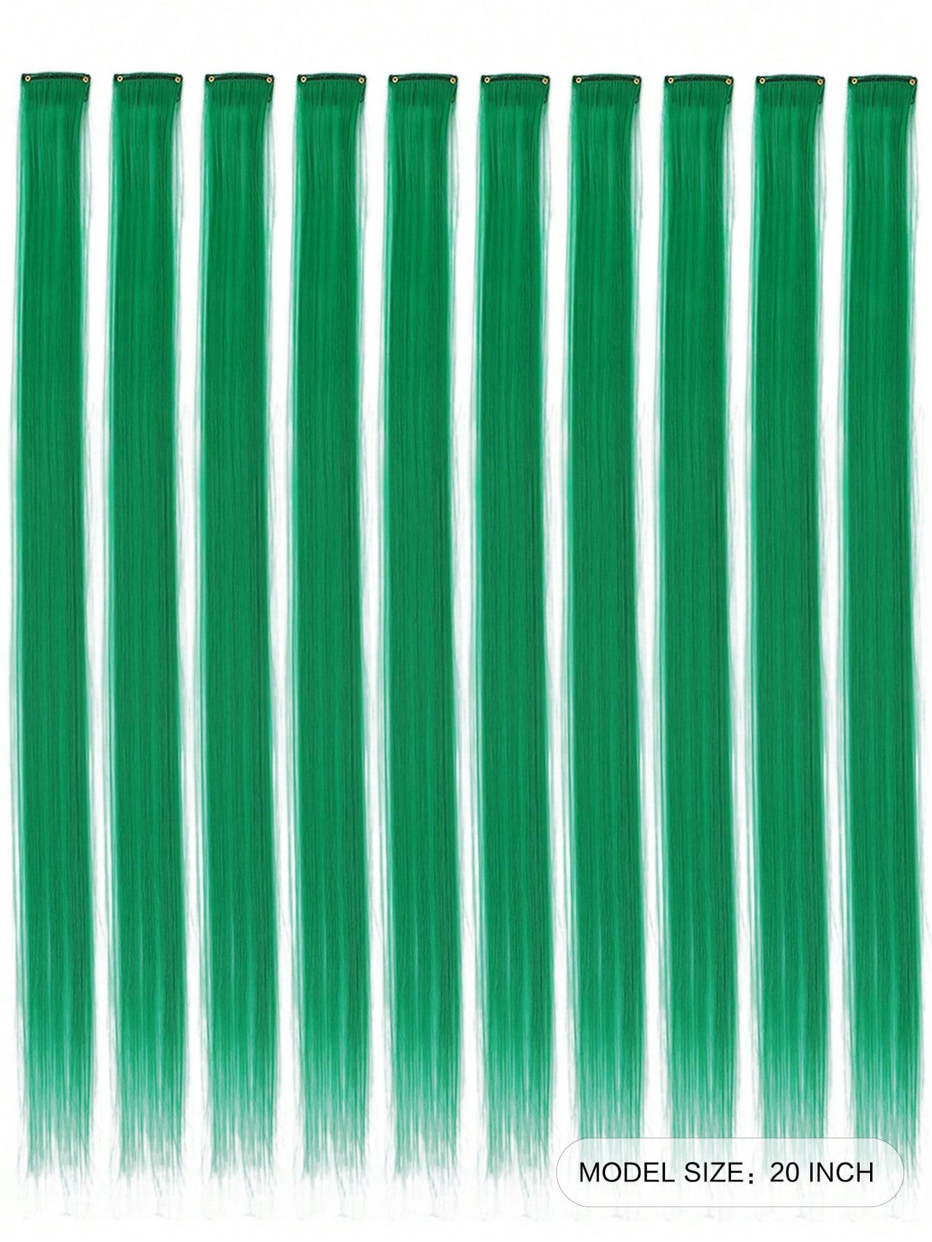 zielone pasma włosów 9-pack