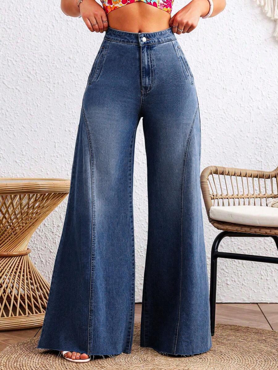 GRANATOWE SPODNIE JEANS