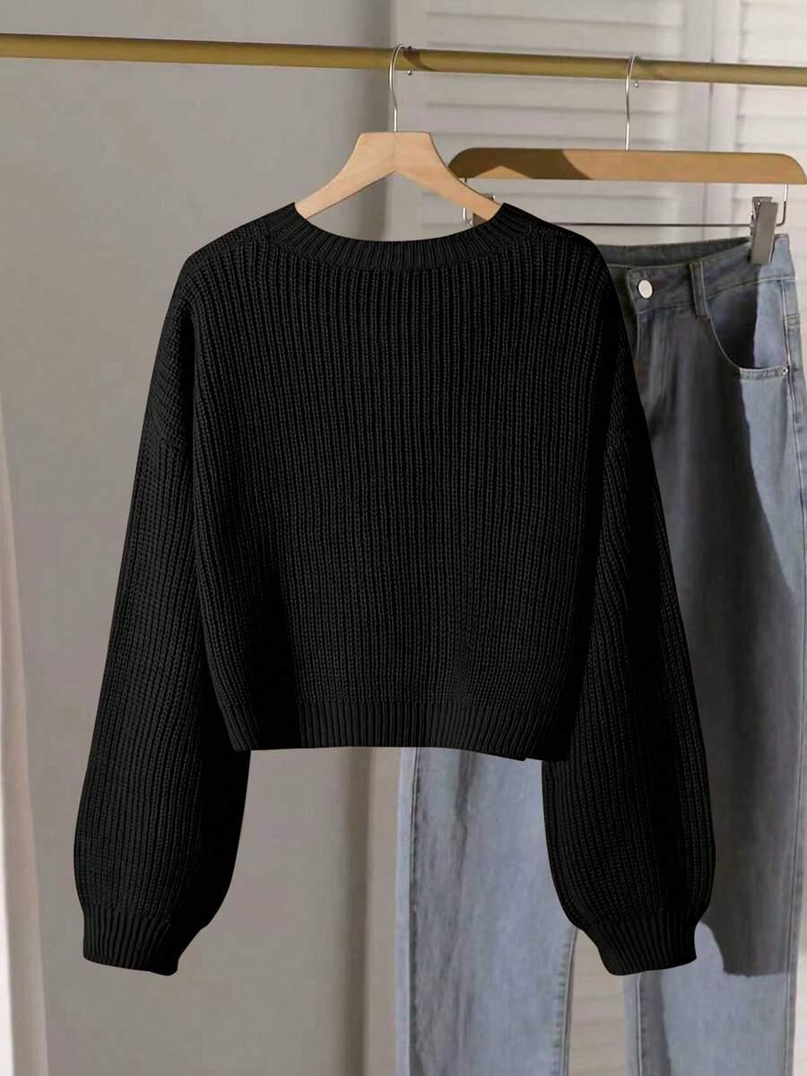 czarny sweter casual