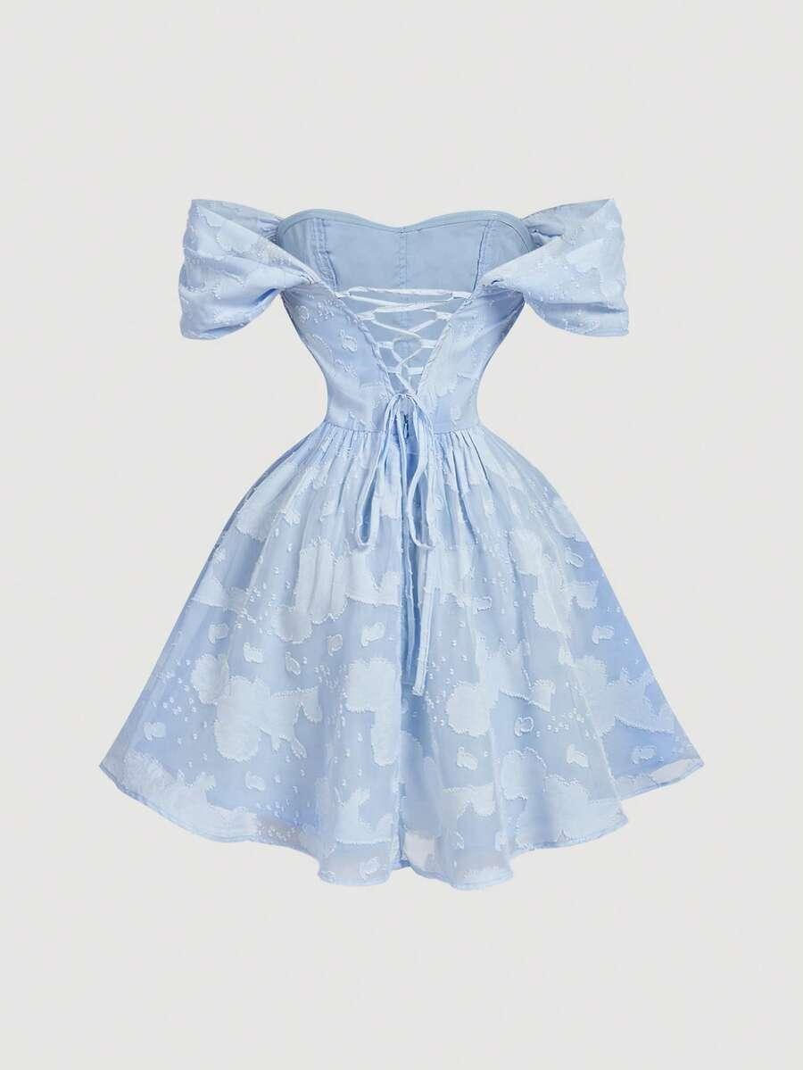 niebieska mini sukienka