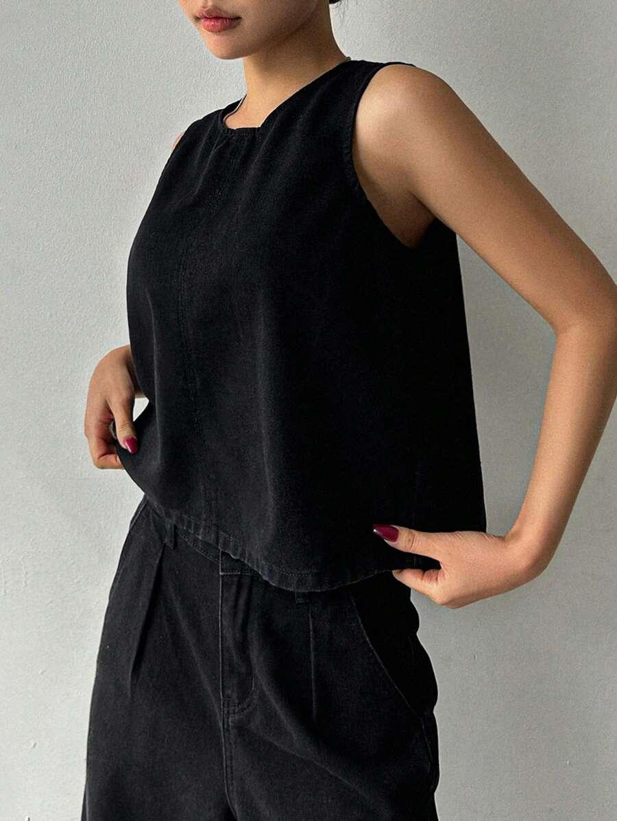 czarny jeansowy komplet
