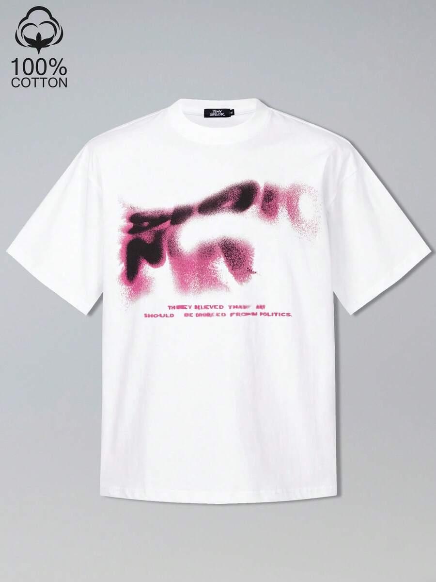BIAŁY T-SHIRT NADRUK