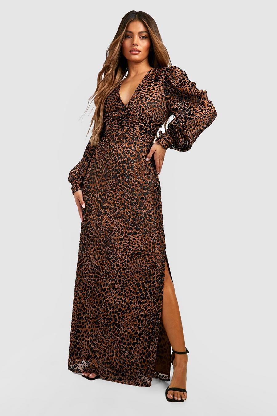 MAXI SUKIENKA ANIMAL PRINT V-NECK