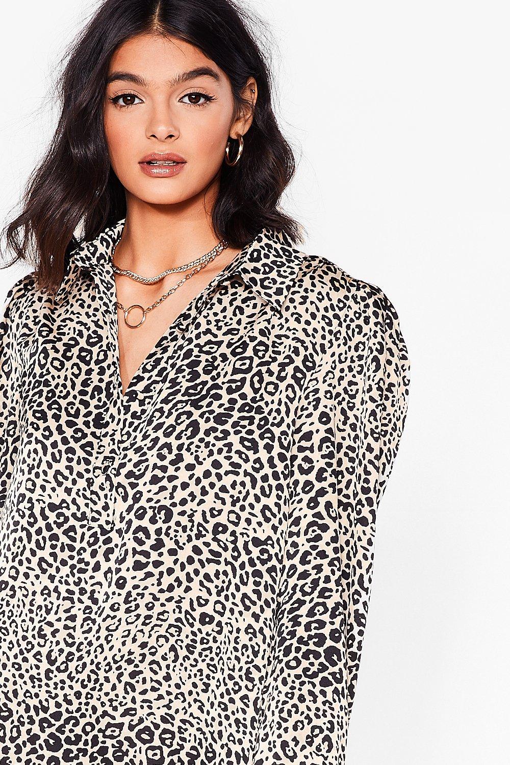 MINI KOSZULOWA SUKIENKA ANIMAL PRINT