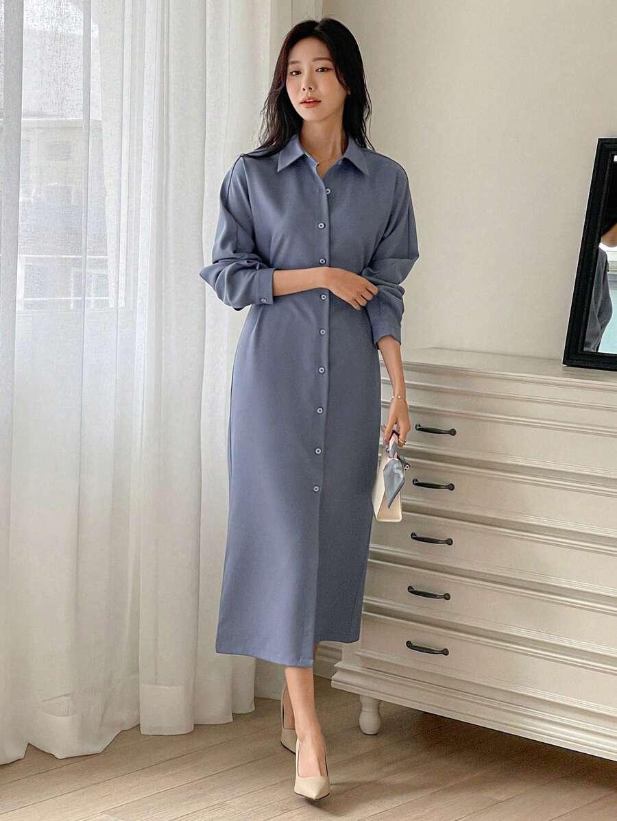 NIEBIESKA MIDI SUKIENKA