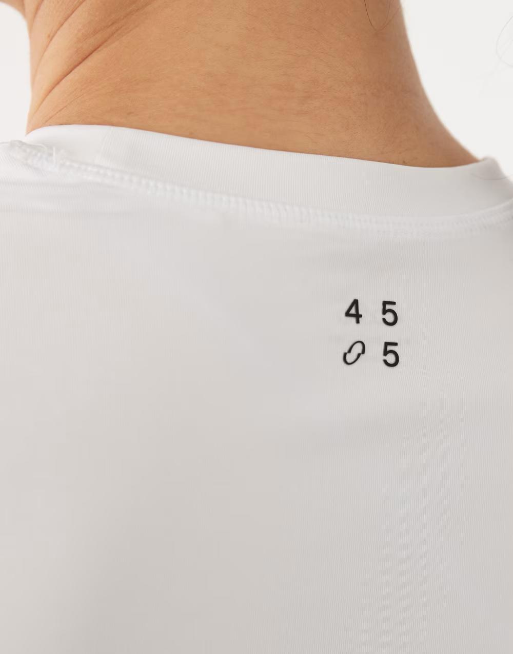 biały t-shirt okrągły dekolt krótki rękaw