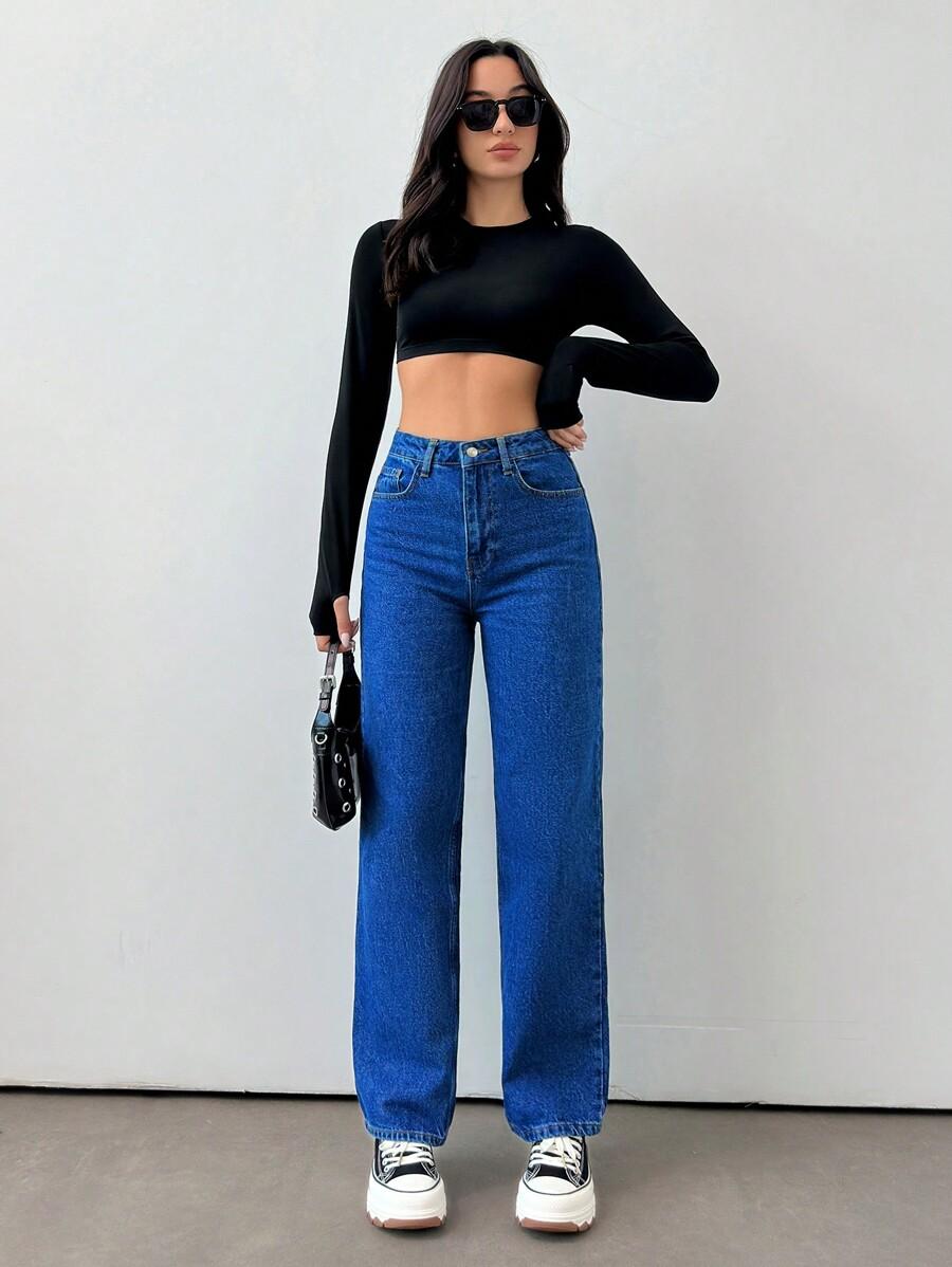PROSTE niebieskie SPODNIE JEANS