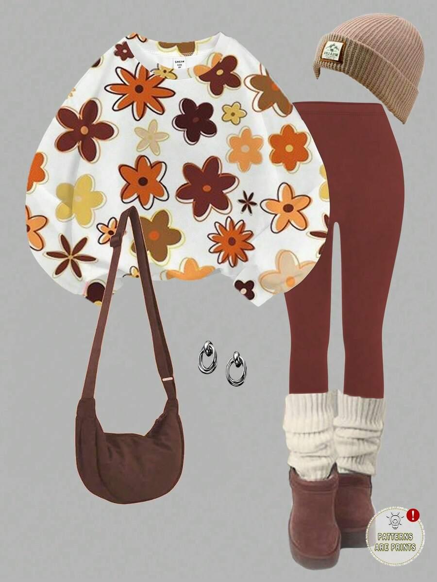 komplet bluza legginsy nadruk