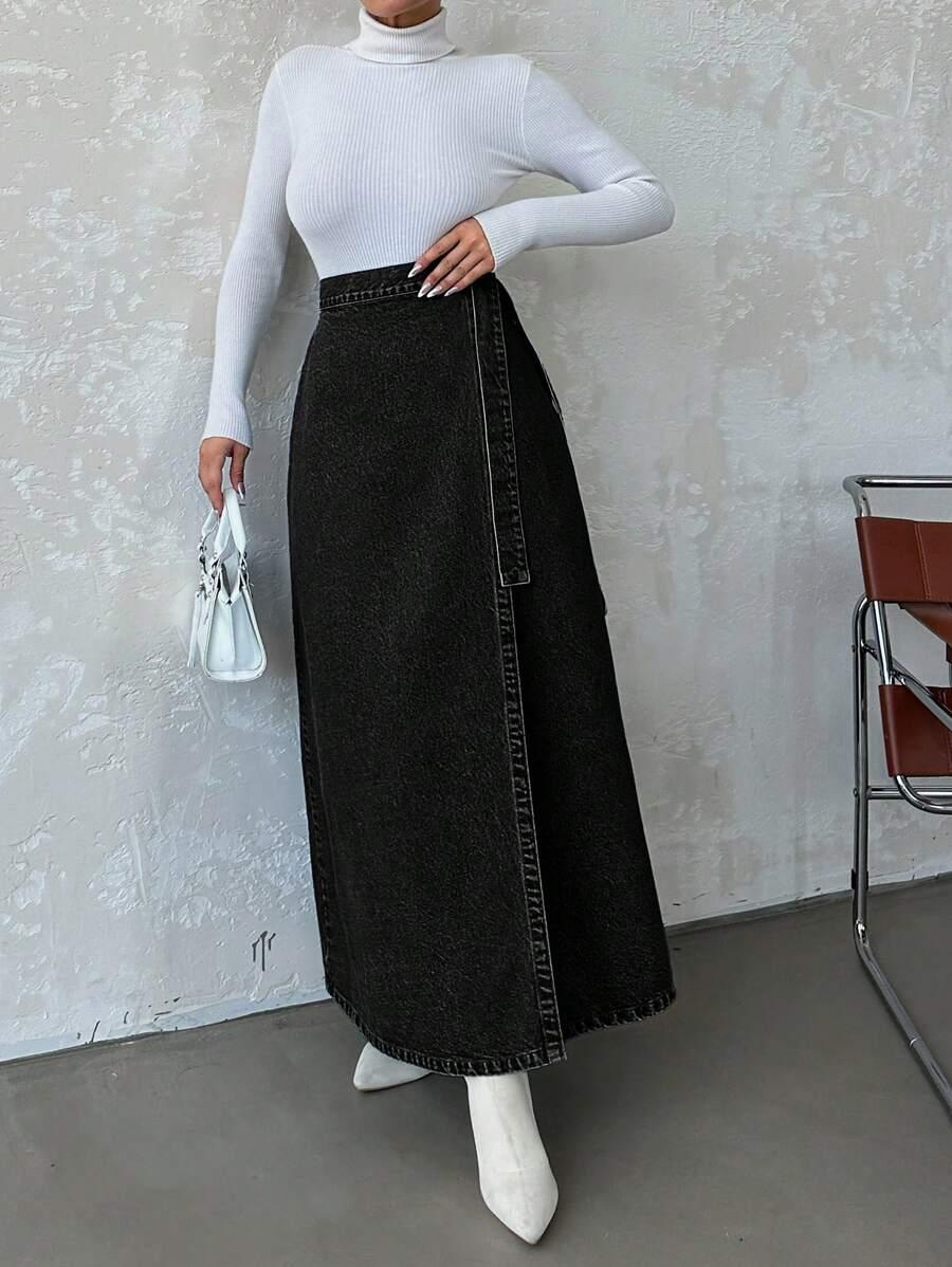 CZARNA SPÓDNICA JEANS