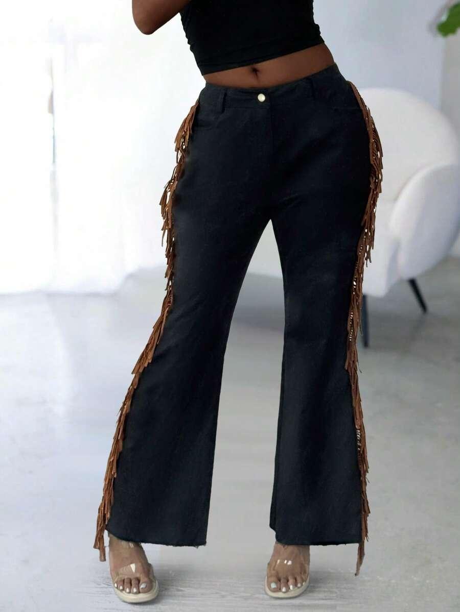 CZARNE SPODNIE JEANS