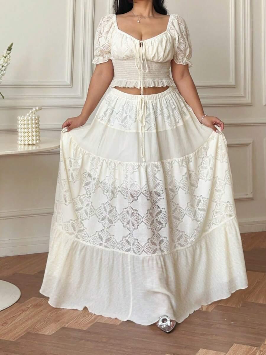 boho komplet top spódnica