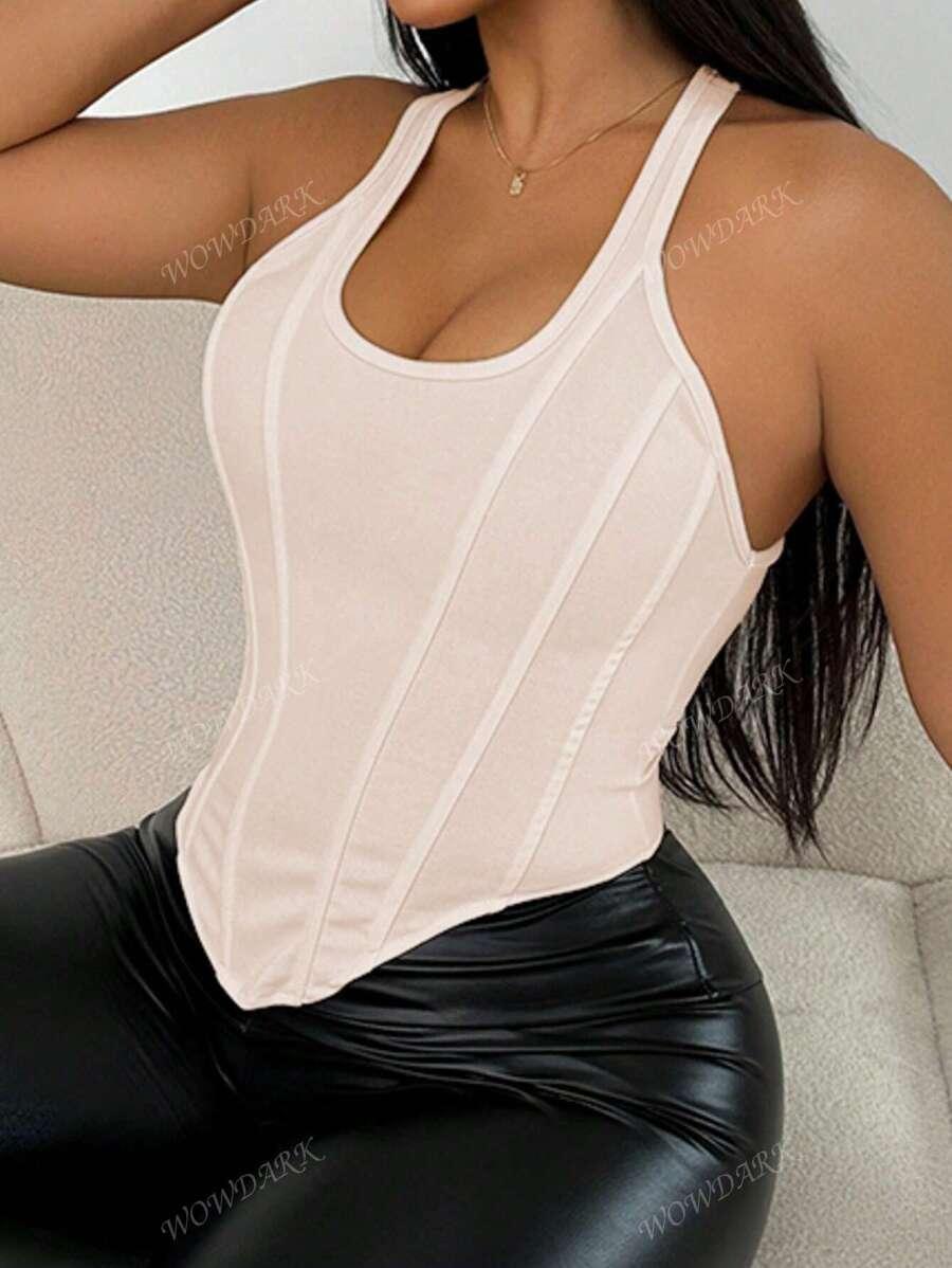beżowy top zamek 