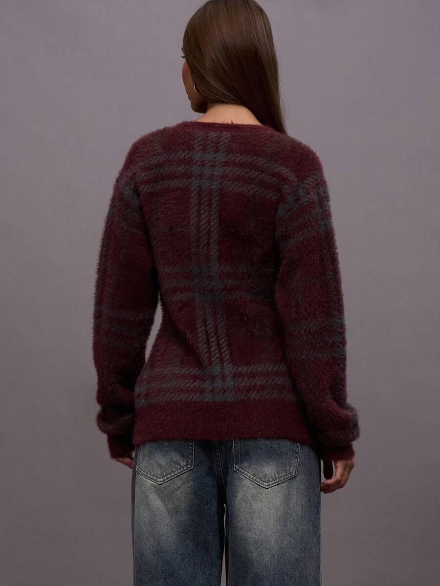 ROZPINANY SWETER V-NECK