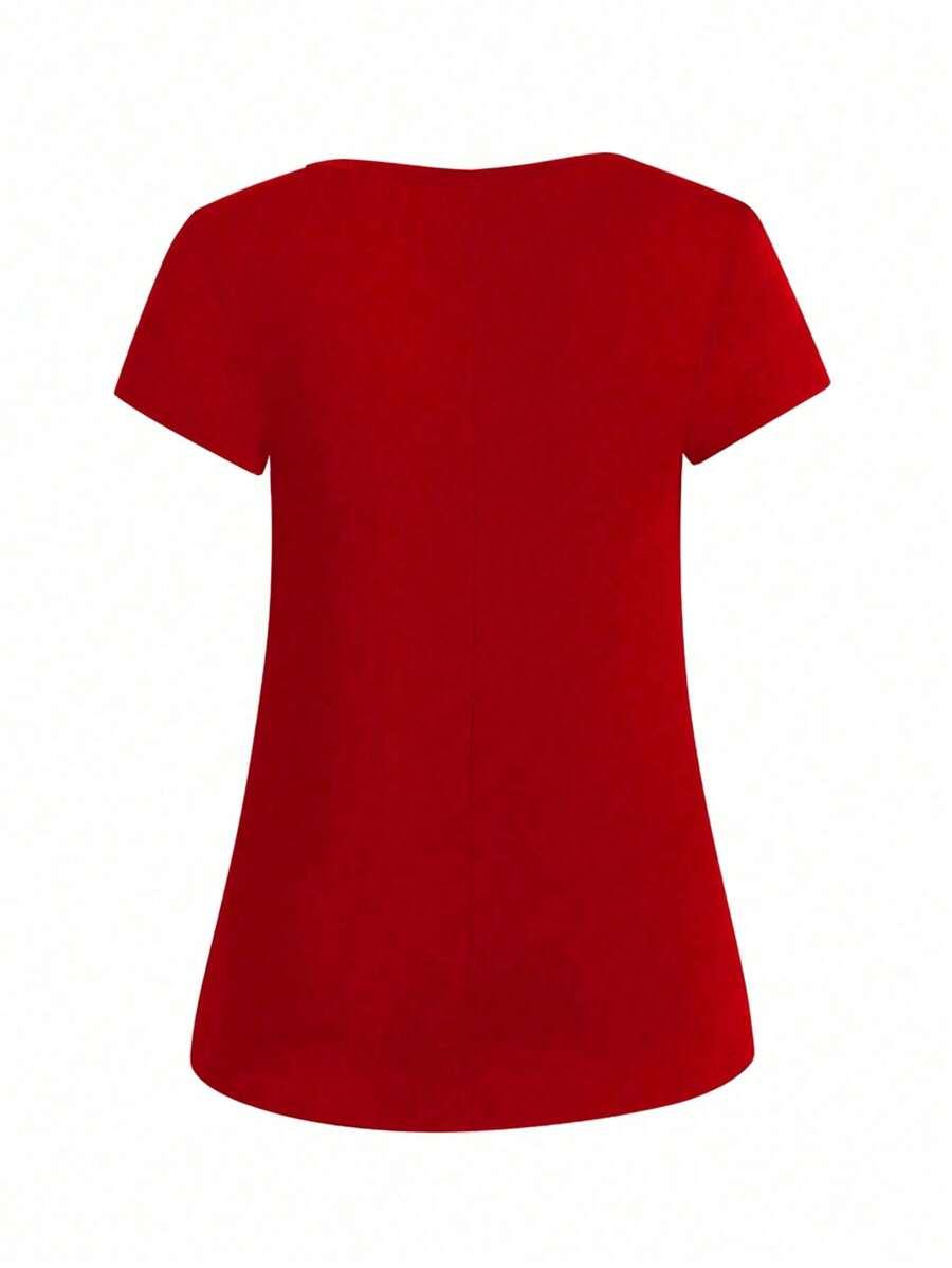 CZERWONY T-SHIRT CASUAL