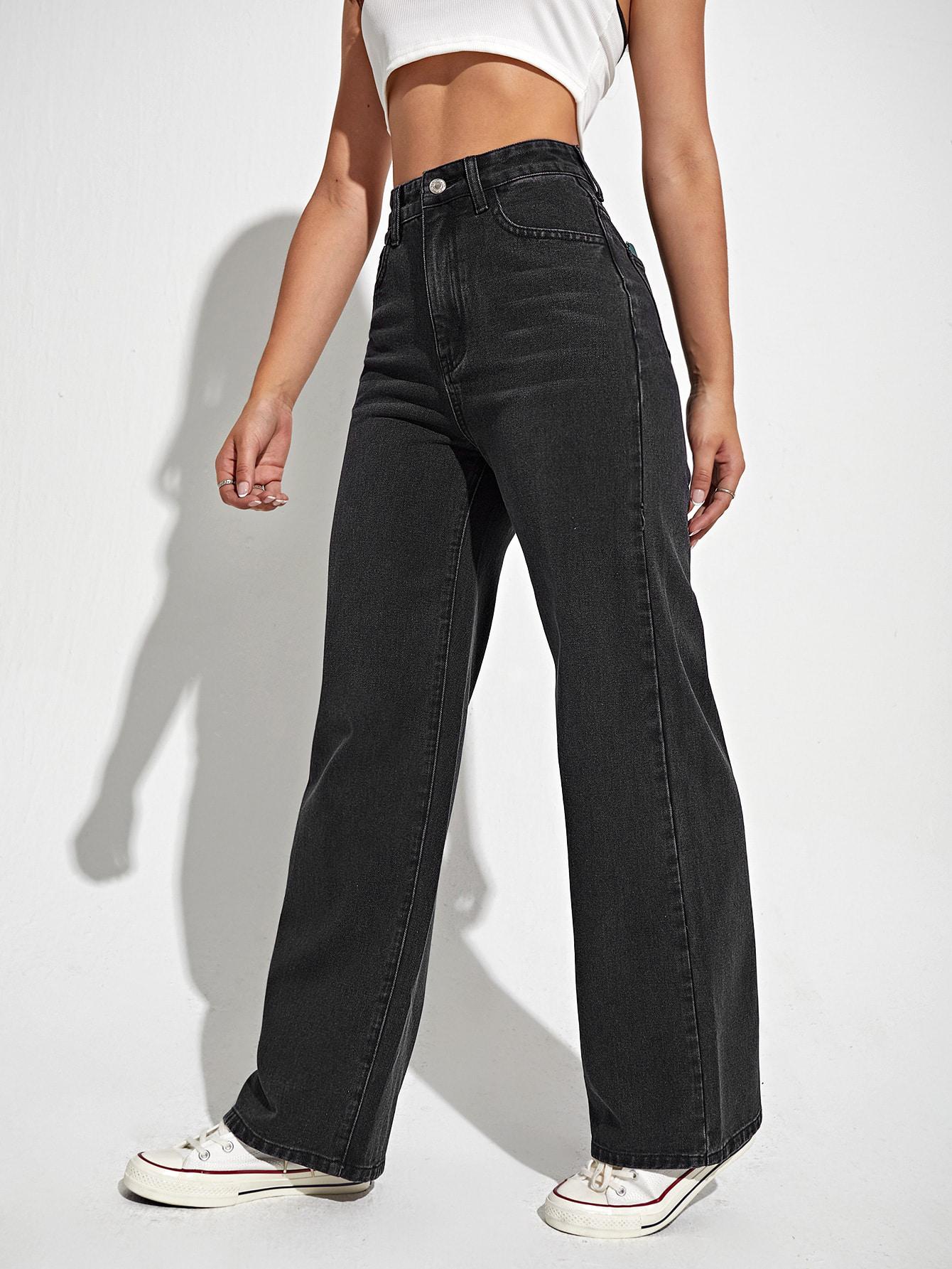 CZARNE SPODNIE JEANS