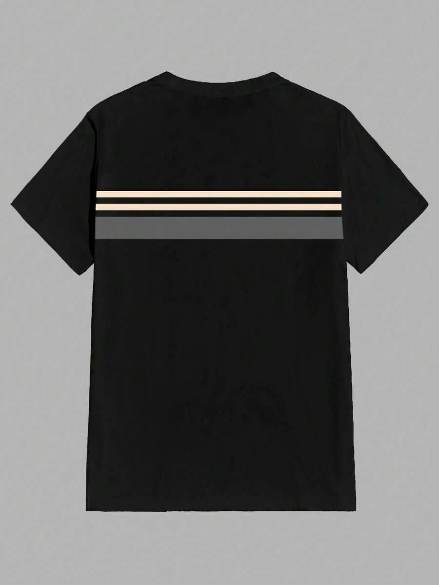 CZARNY T-SHIRT NADRUK 