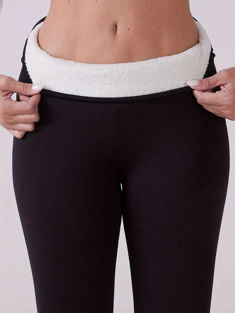 CZARNE OCIEPLANE Legginsy 