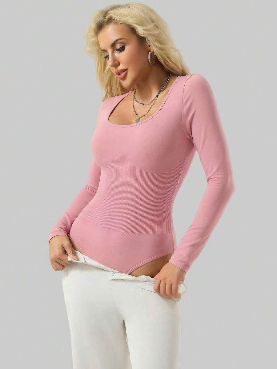 RÓZOWE BODY DŁUGI RĘKAW