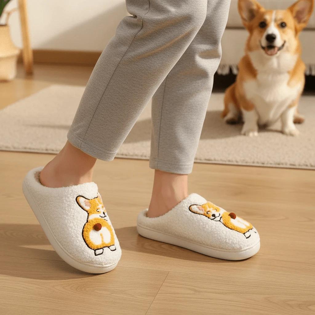 wsuwane kapcie corgi