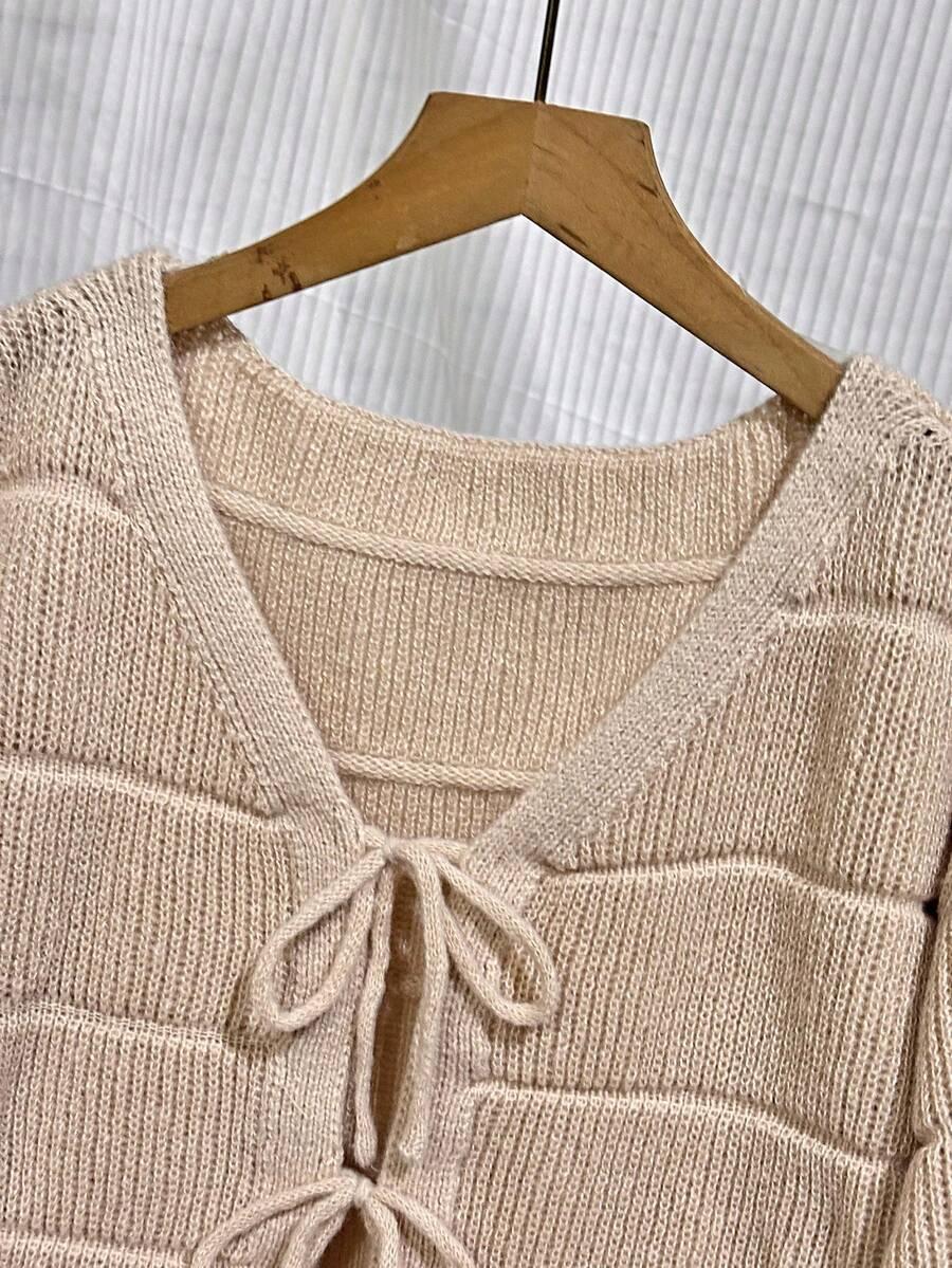 BEŻOWY SWETER WIĄZANIE