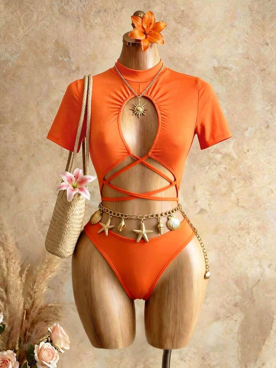 pomarańczowe body wycięcia