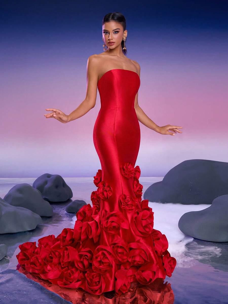czerwona maxi sukienka glamour