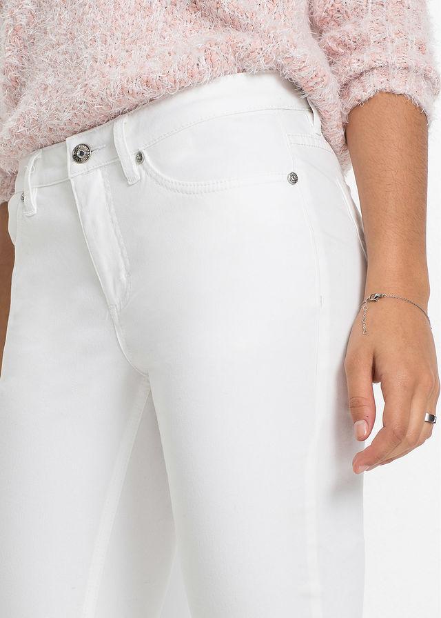 BIAŁE SPODNIE RURKI STRETCH MID WAIST