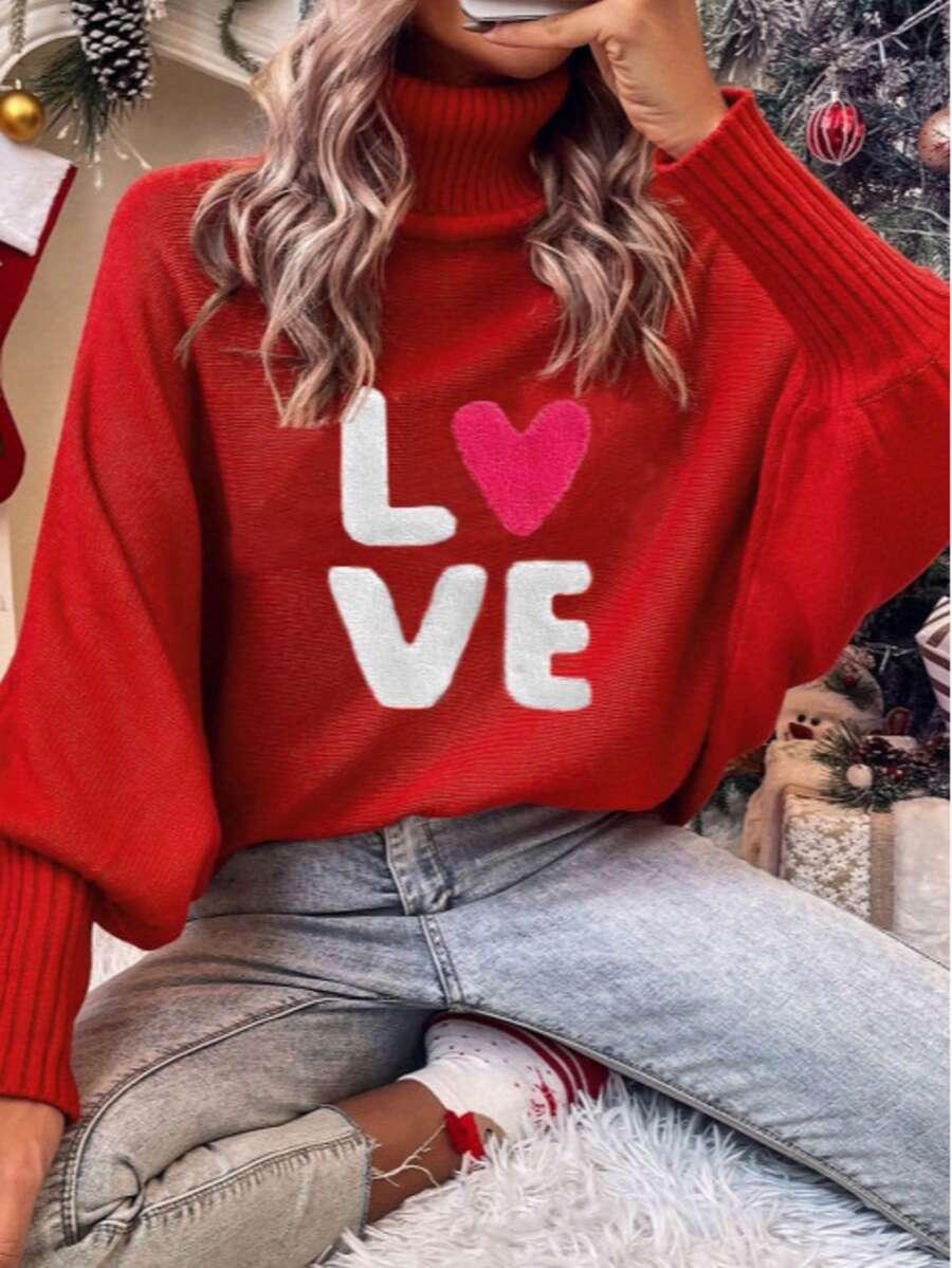 CZERWONY SWETER WZÓR 