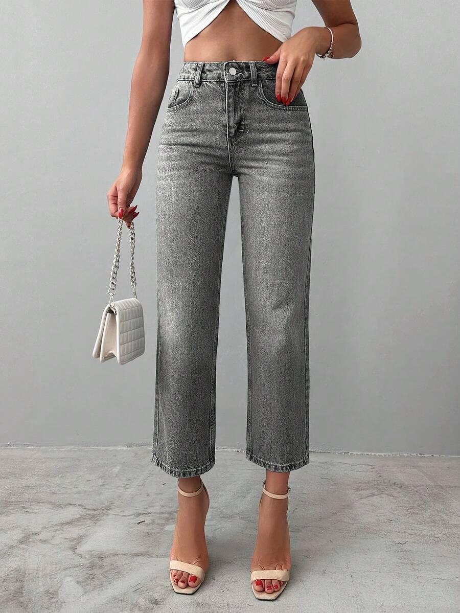 SZARE SPODNIE JEANS