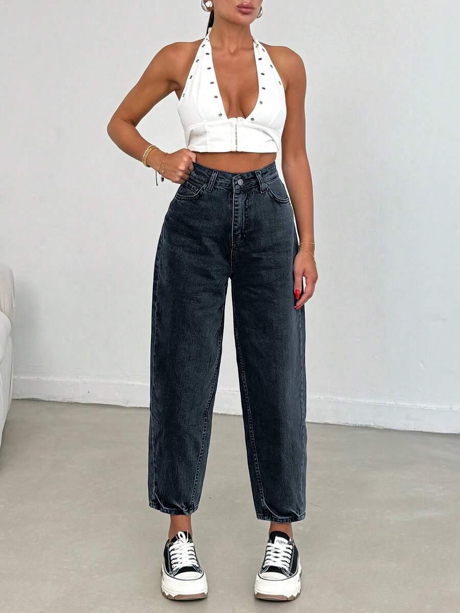CZARNE SPODNIE JEANS PRZETARCIA