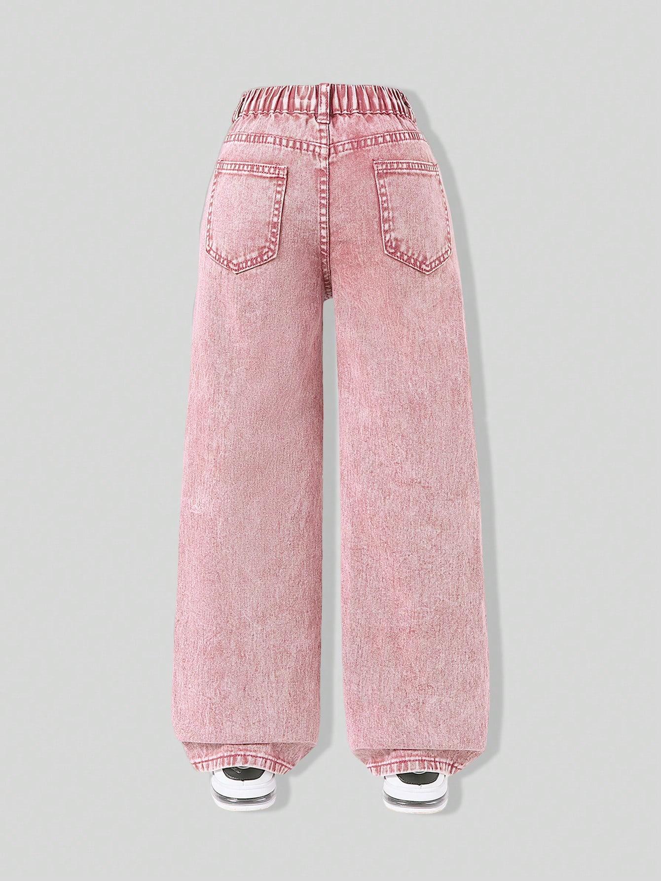 różowe spodnie jeans