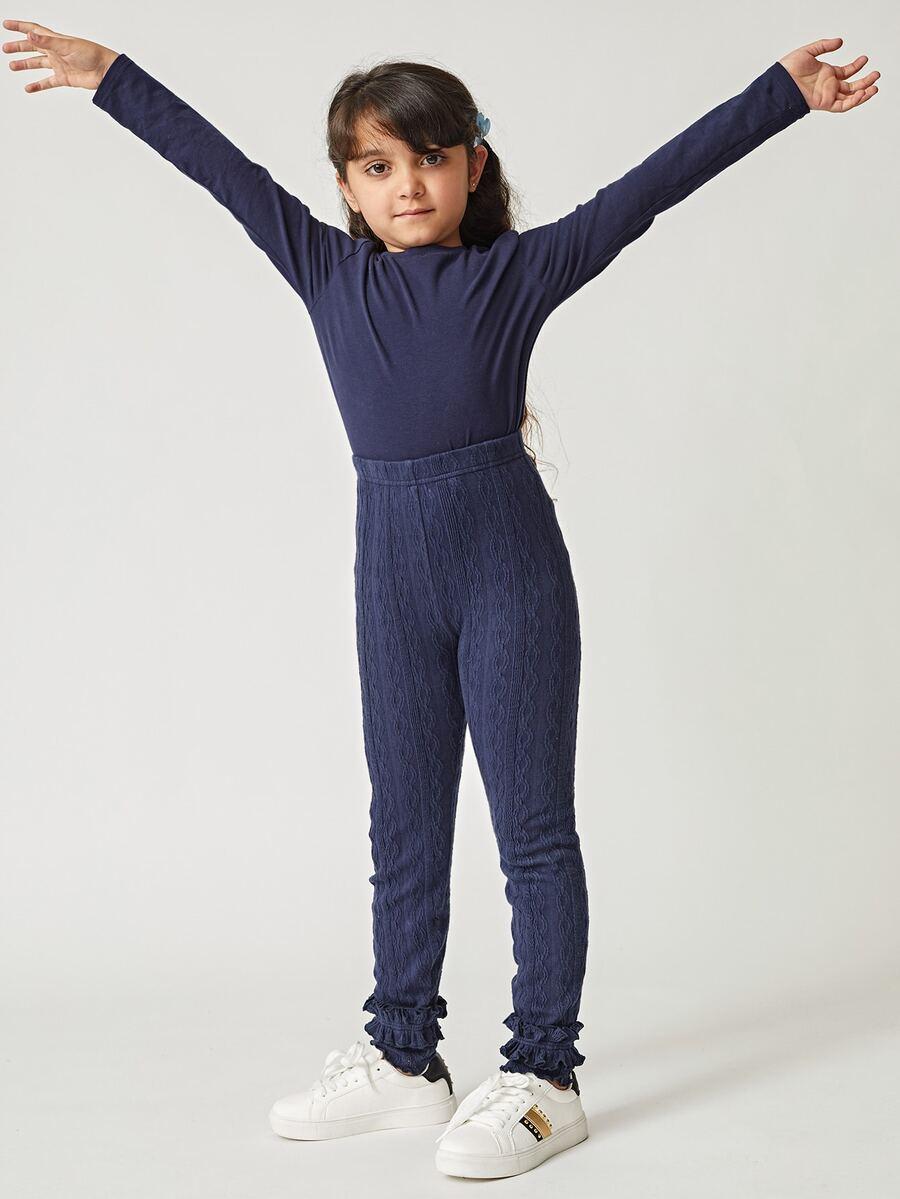 GRANATOWE LEGGINSY TEKSTURA 