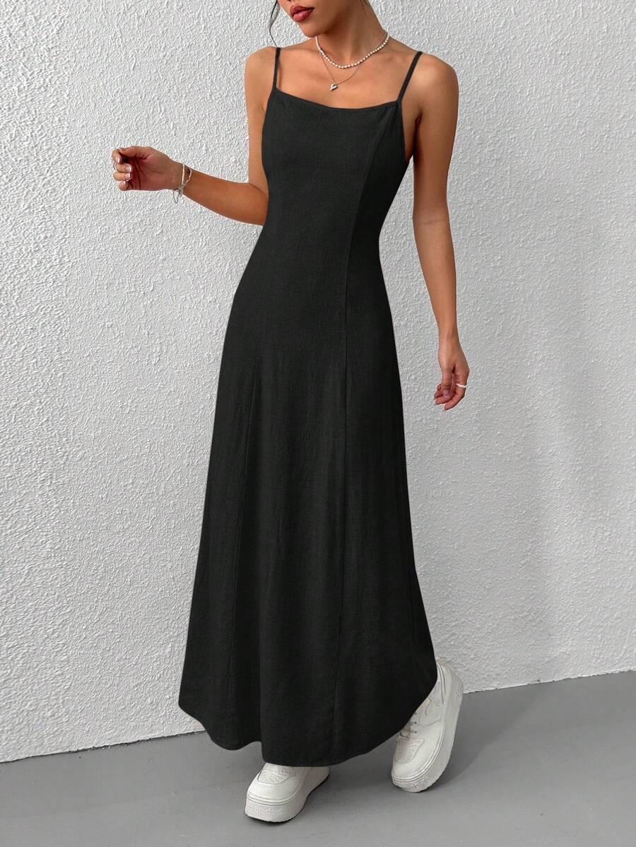 czarna sukienka maxi