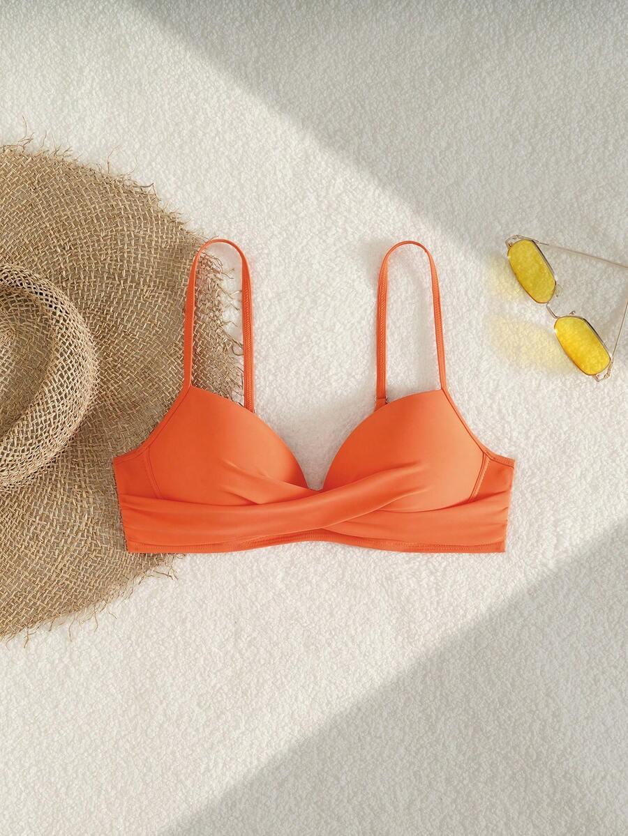pomarańczowa usztywniana góra bikini