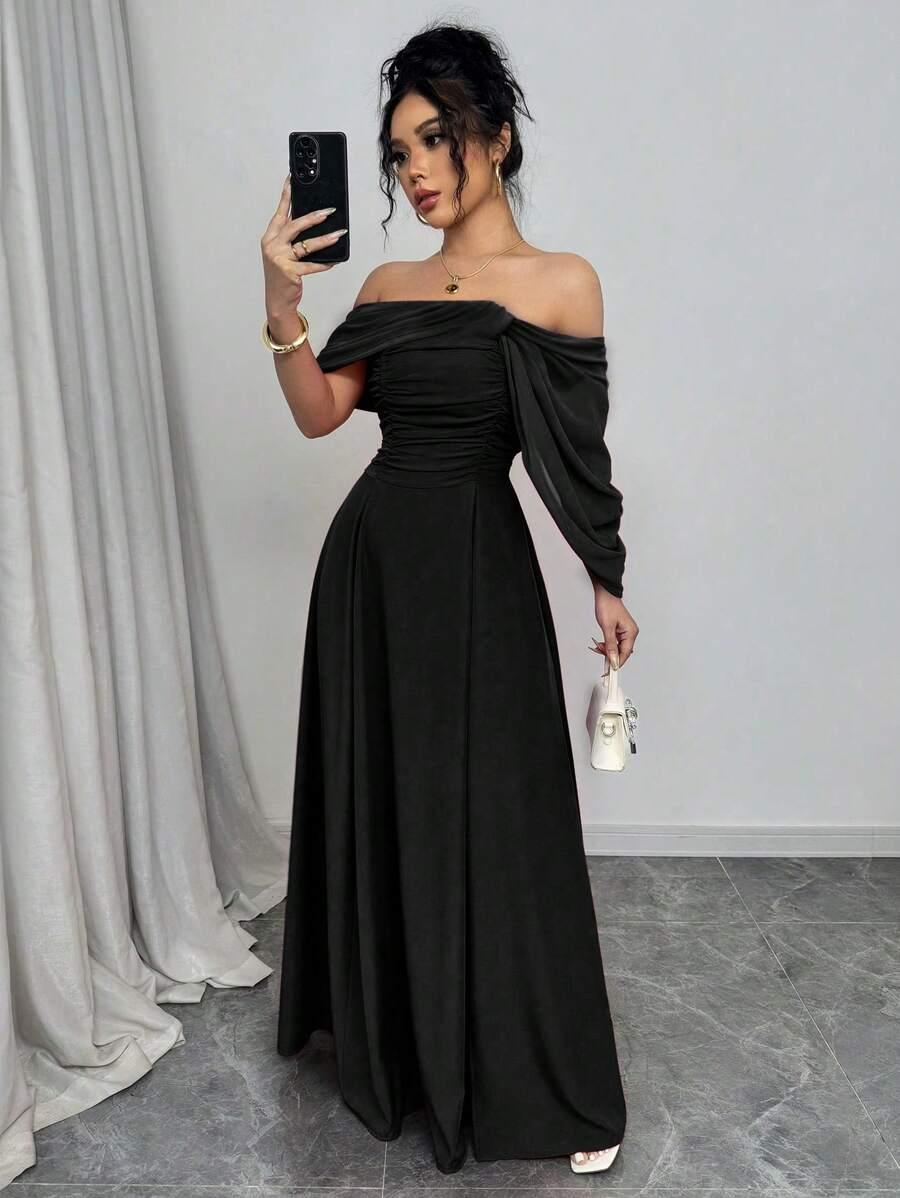 CZARNA MAXI SUKIENKA