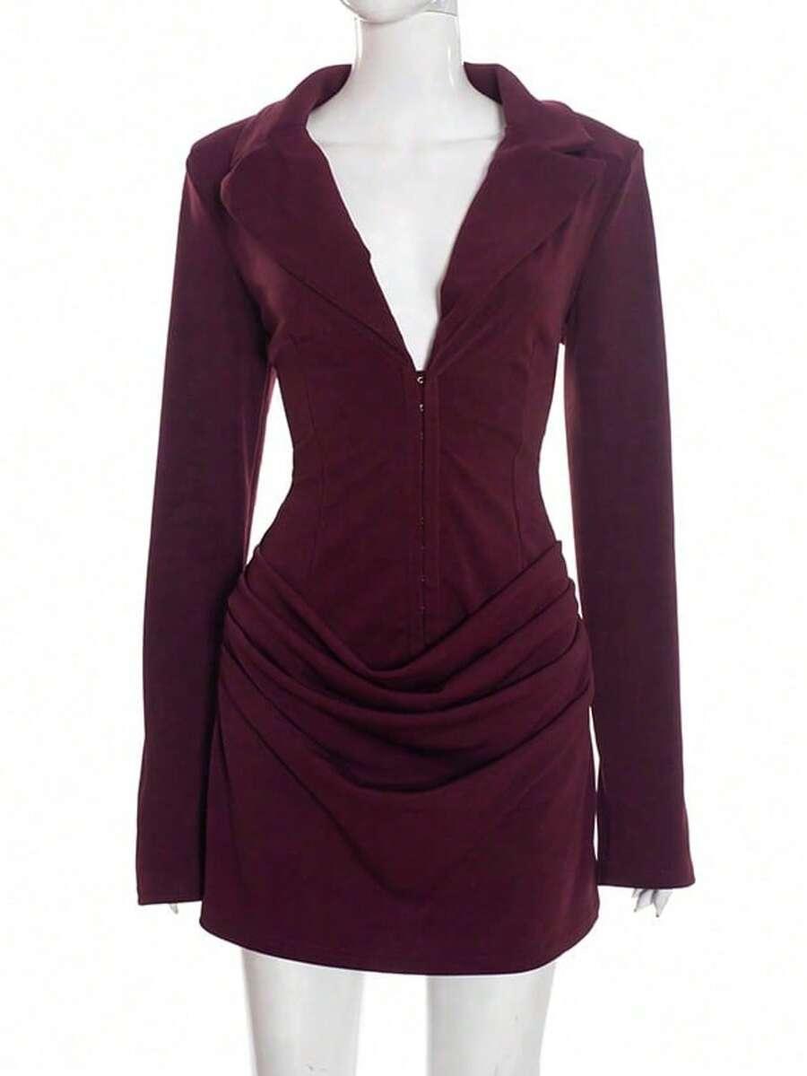 BURGUNDOWA MINI SUKIENKA