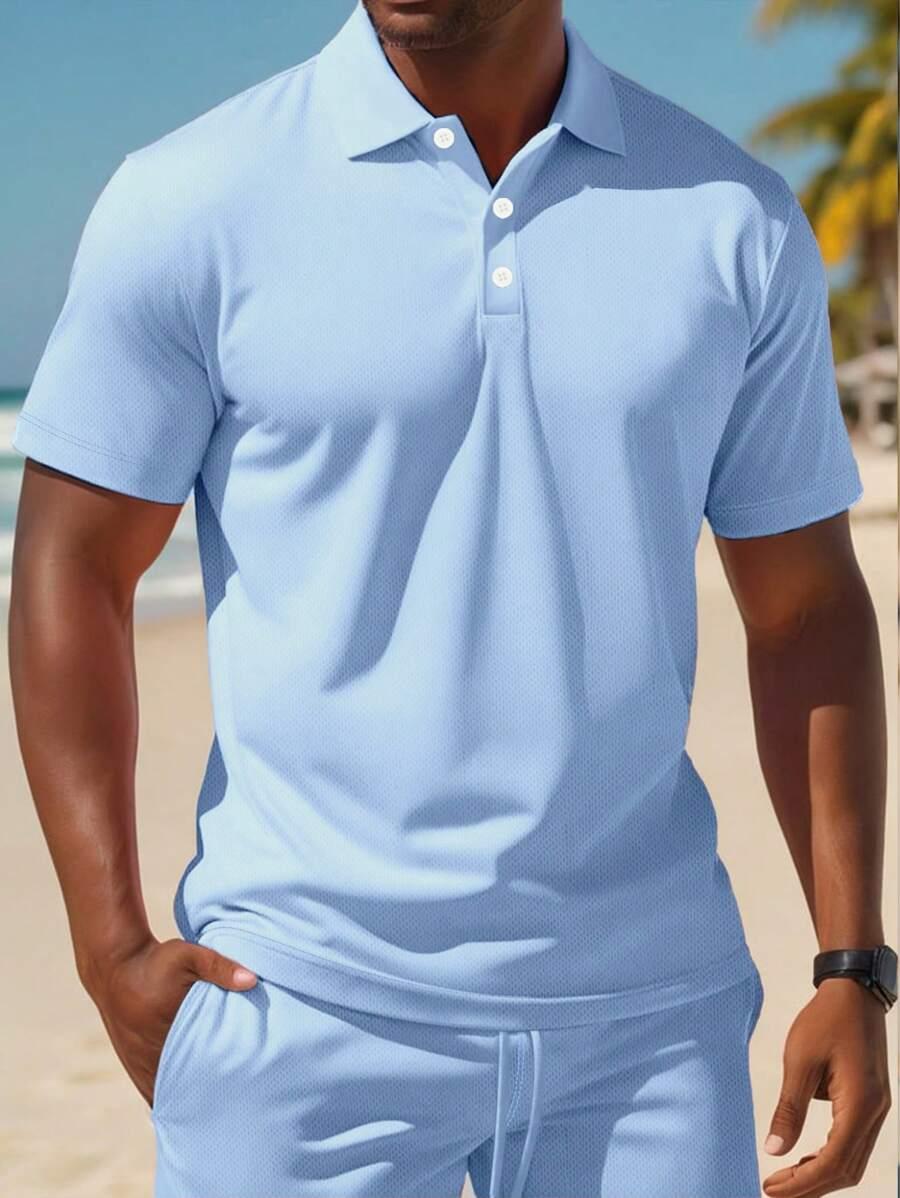 niebieska koszulka polo