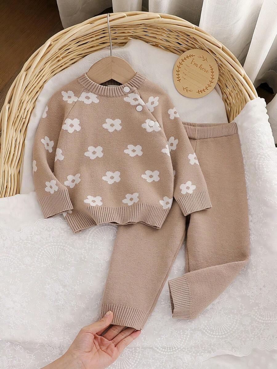 beżowy sweter spodnie komplet 