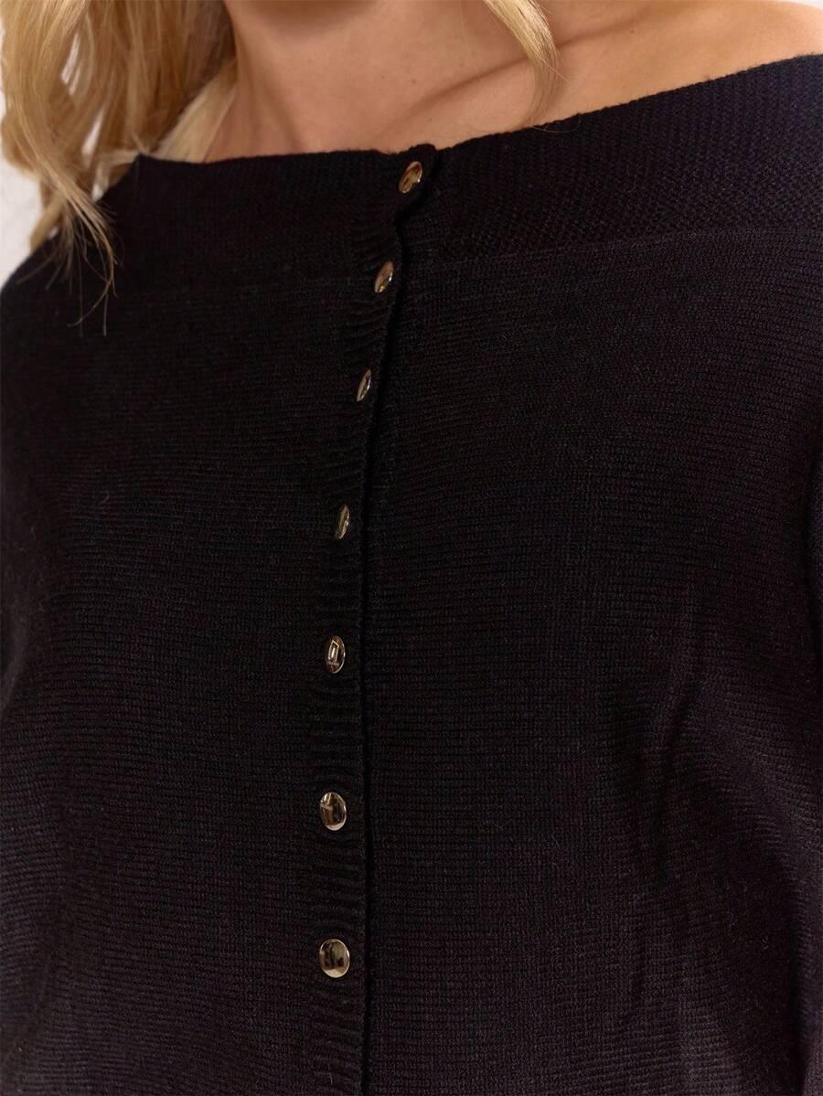 CZARNY SWETER GUZIKI