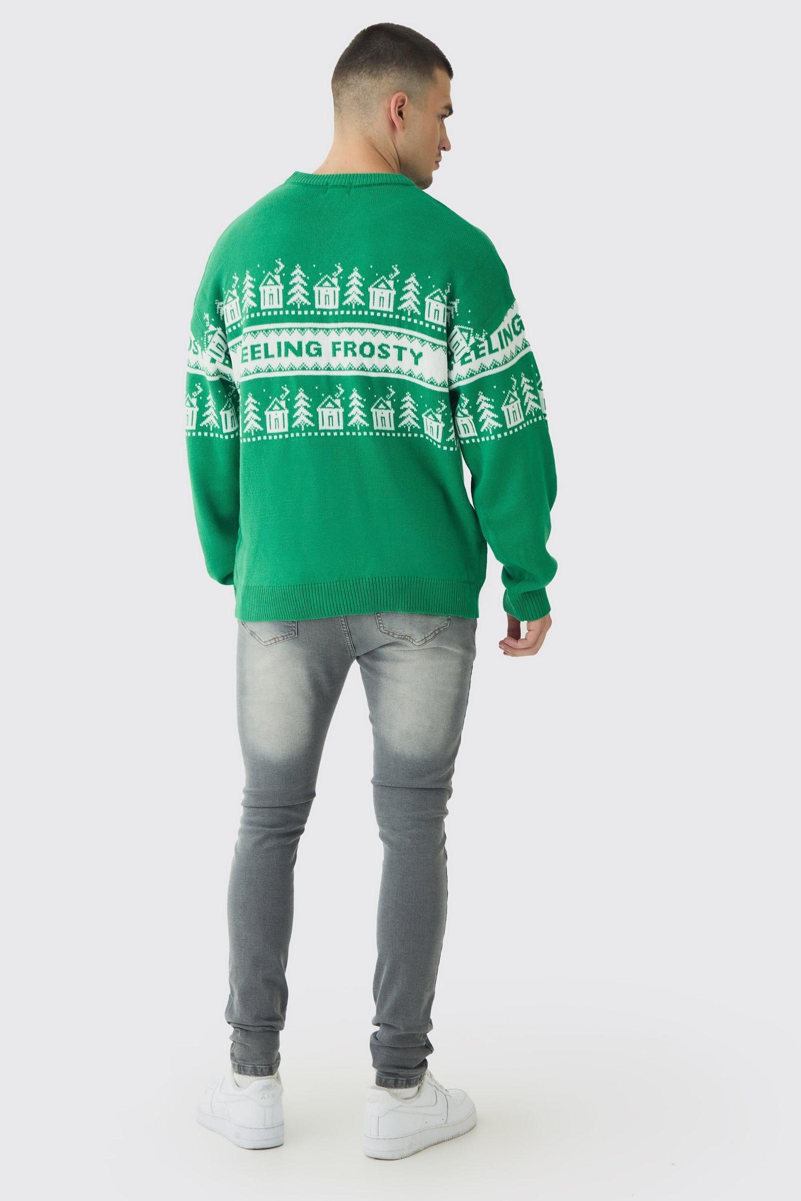 zielony świąteczny sweter wzór