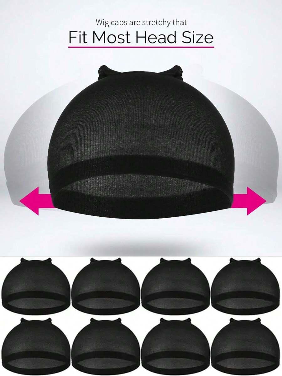 czarny czepek na włosy 5 pack