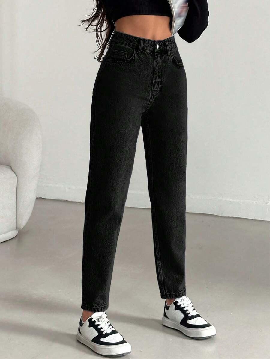 spodnie mom jeans wysoki stan