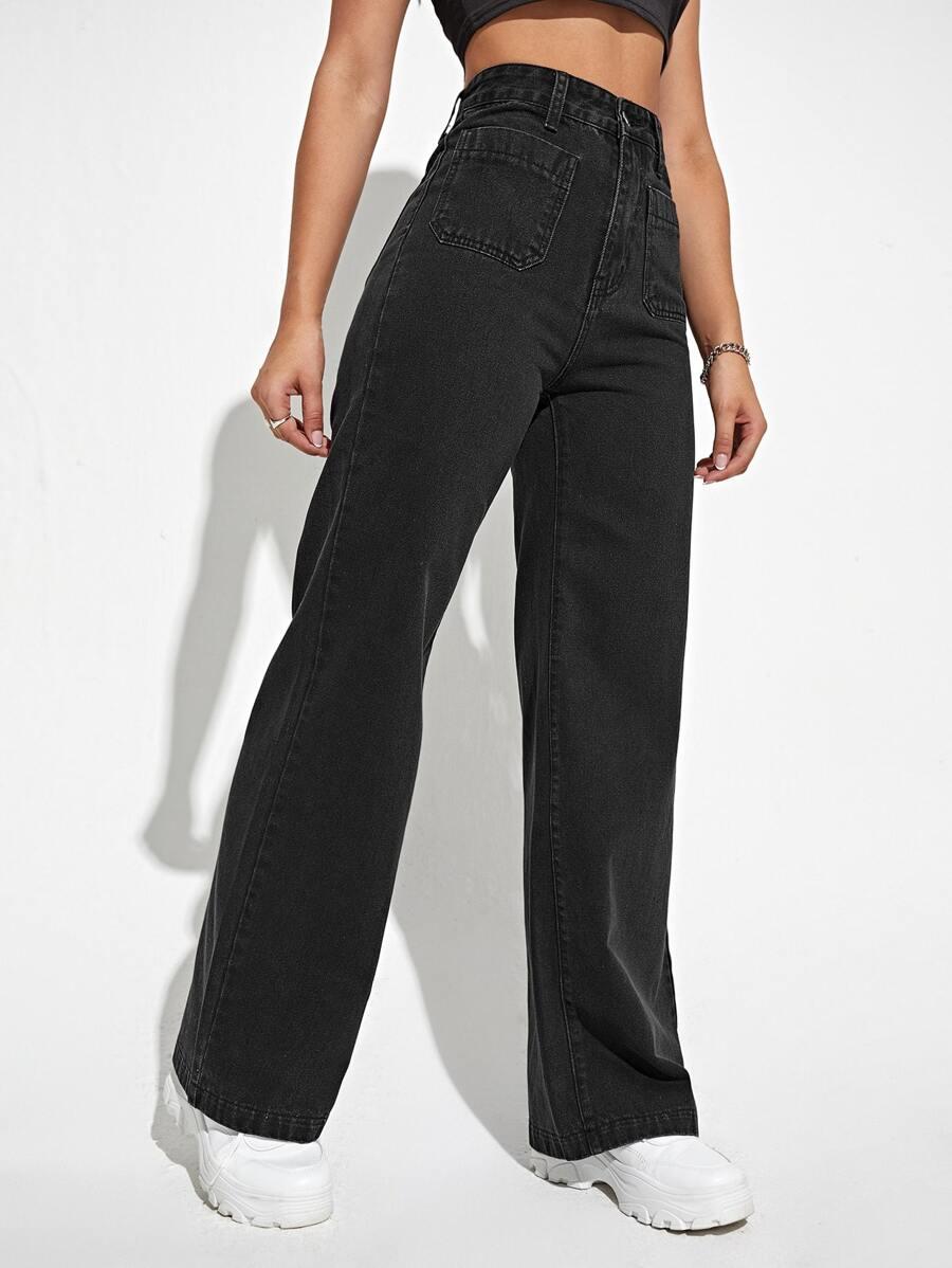 spodnie jeans z wysokim stanem