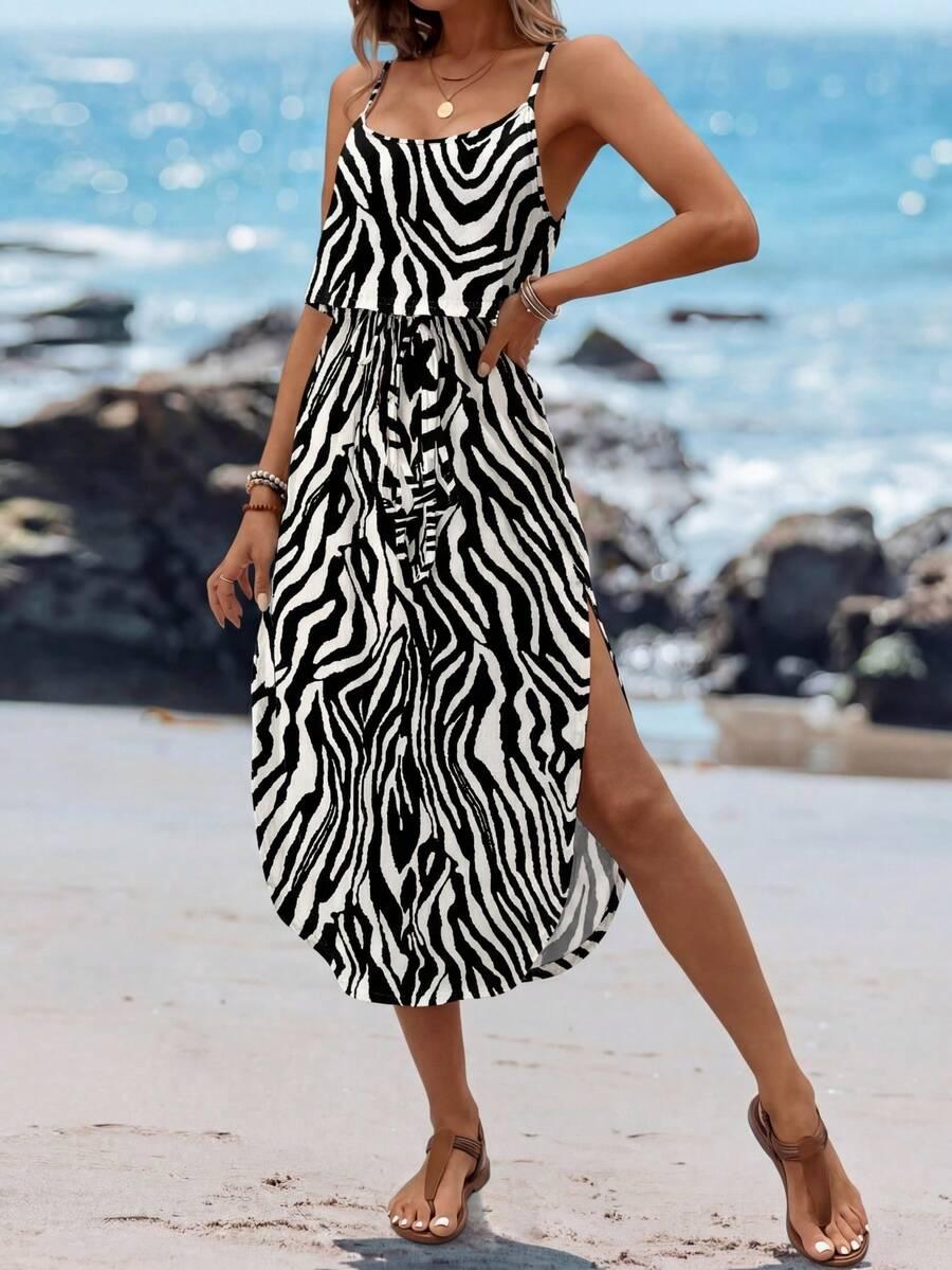 midi sukienka animal print