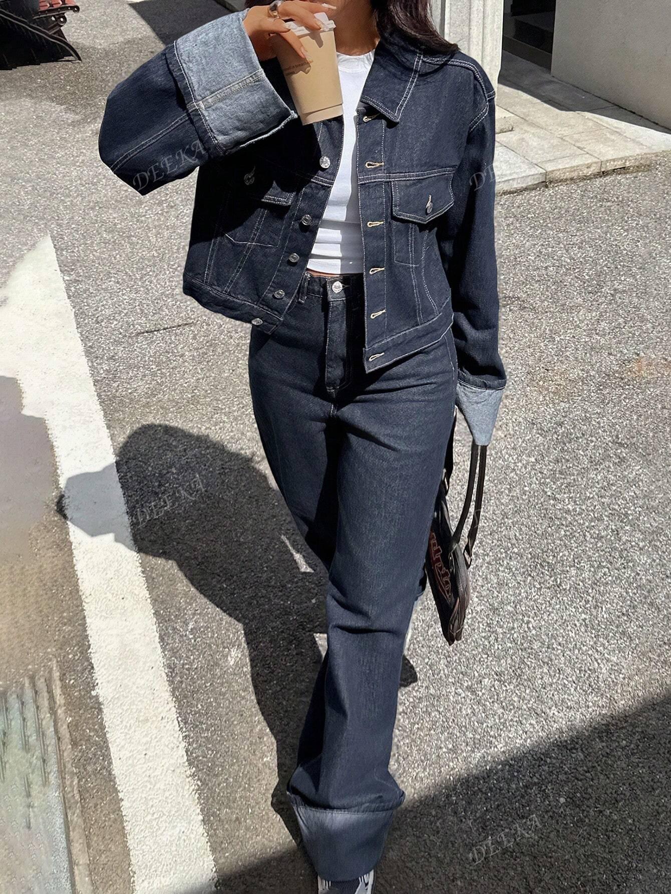 niebieska kurtka jeans