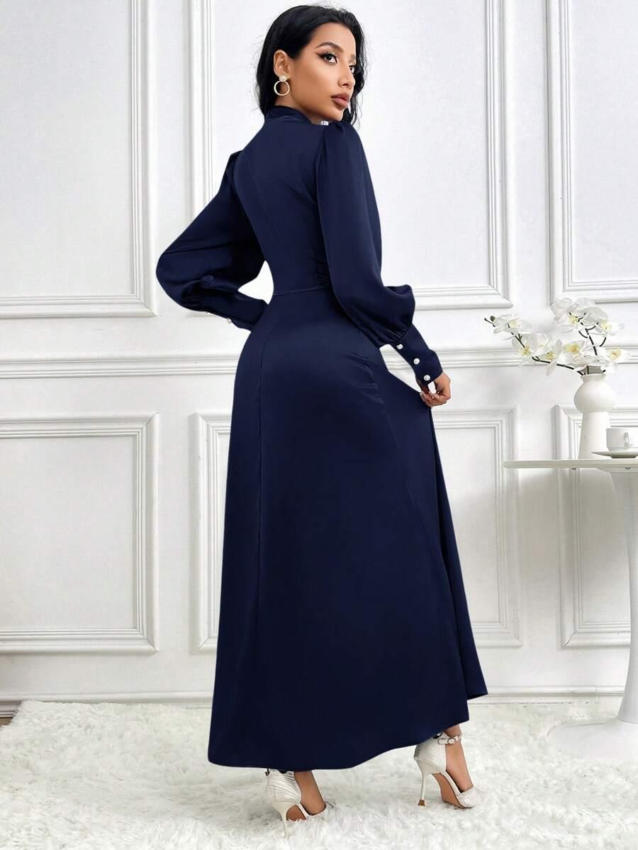 niebieska maxi sukienka
